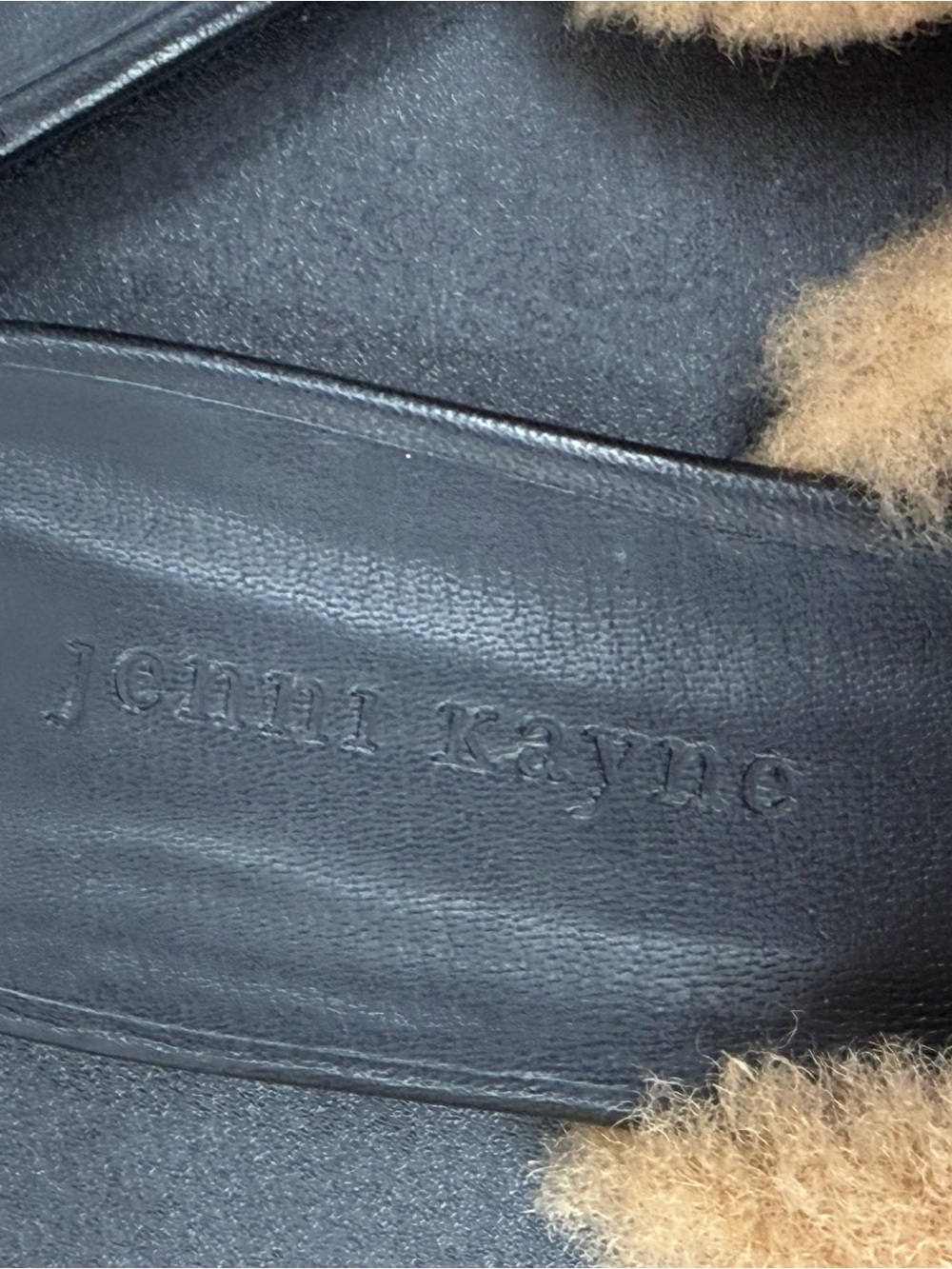 Jenni Kayne Cozy Faux Shearling Slides - Camel/Tan - Picture 2 of 7